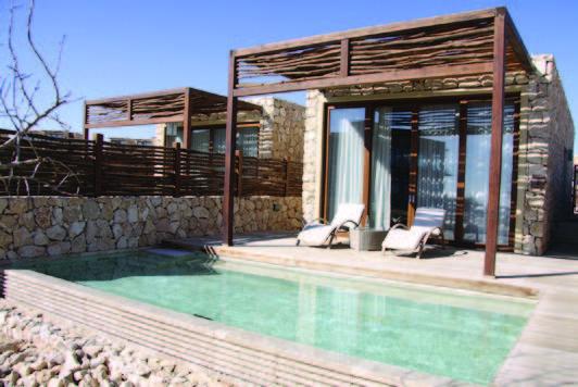 Room with private infinity pool at Hotel Beresheet in Mitzpe Ramon.