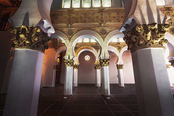 Interior of the Santa Maria La Blanca Synagogue in Toledo.