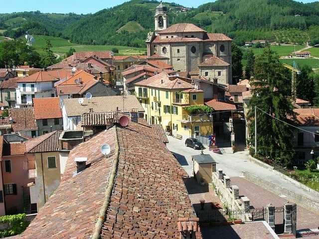 The town of Monferrato in the Piedmont countryside of Italy.