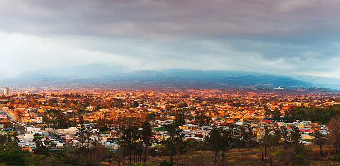 Sunset over San Jose, Costa Rica.