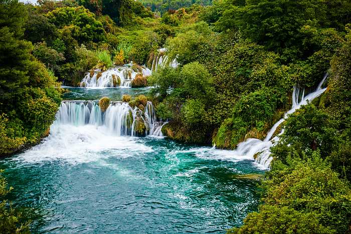 Waterfalls in Krka National Park Croatia.
