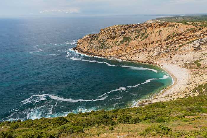 Cliff rocks on the Atlantic coast of Portugal.