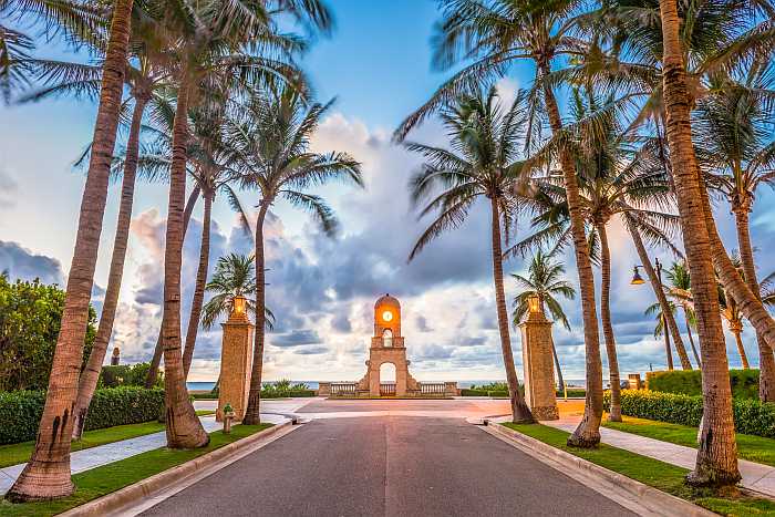 Beach Clock Tower in West Palm Beach, Florida.