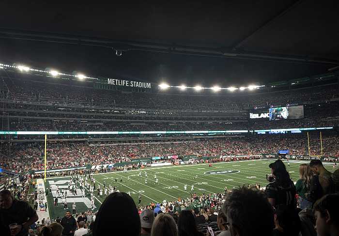 Football game at MetLife Stadium in New Jersey.