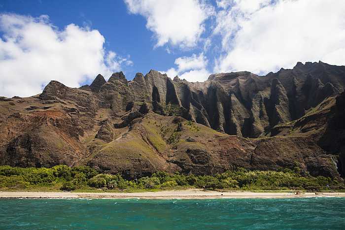 Na Pali cliffs in Kauai, Hawaii.