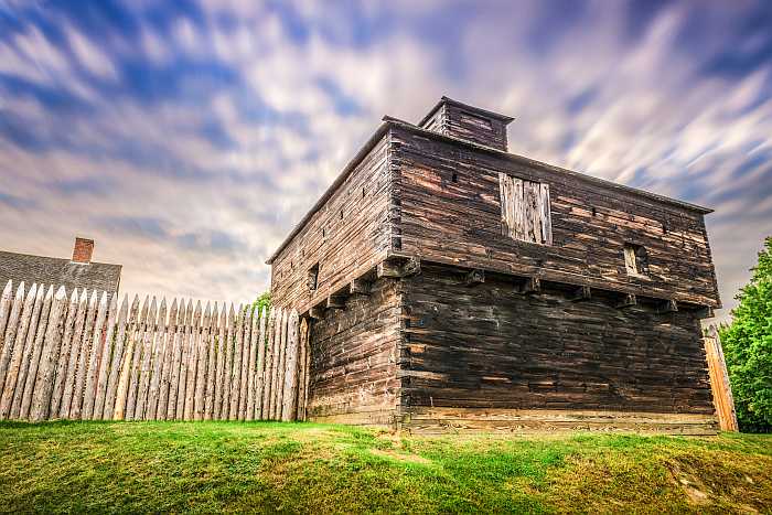 Historic Old Fort Western in Augusta, Maine.