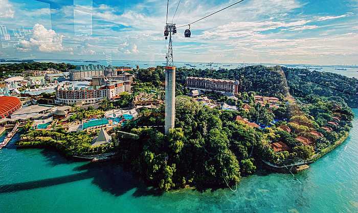 View of Sentosa Island in Singapore.