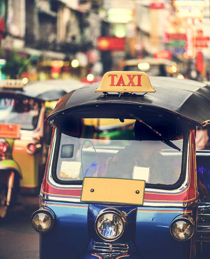 Tuk tuk taxi in Bangkok.