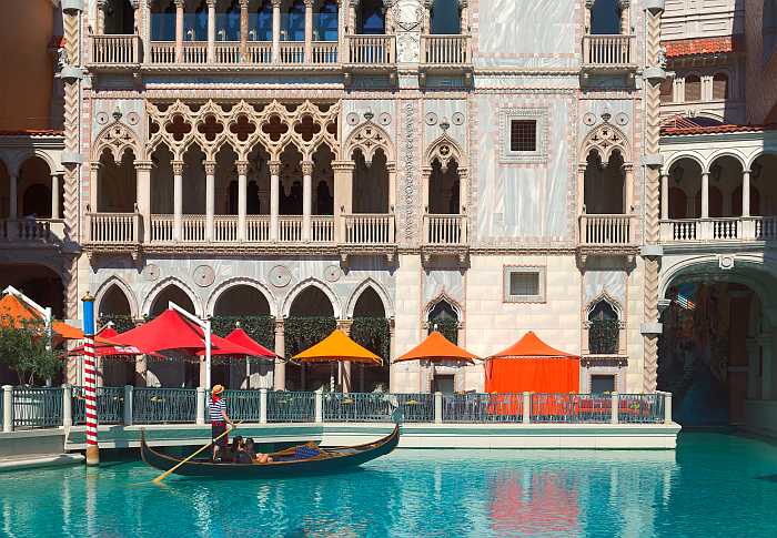 Gondola ride at The Venetian Hotel in Las Vegas, Nevada.